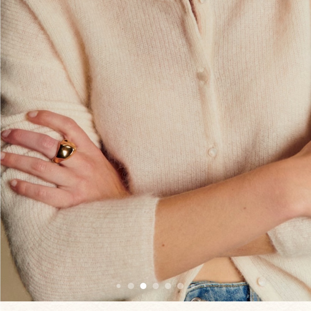 Sezane Gaspard White Cardigan Sweater